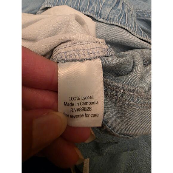Nine West Chambray Jogger Pant Womens XL Light Blue Lyocell PullOn Elastic Waist - Picture 7 of 9
